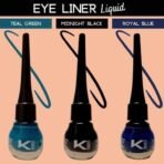 KINDED Eye Liner Liquid Waterproof Smudgeproof Longlasting Insta Bold Look Intense Colour Pigments Quick Drying Eyeliner Combo (5 ml each, Matte Finish, Midnight Black, Teal Green & Royal Blue) - Fast UK Delivery - Image 3
