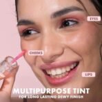 mCaffeine Shades Lip & Cheek Glow Tint | Multipurpose & Blendable | Longlasting Dewy Finish | Hydrating & Nourishing | Highly Pigmented Gel Formula | Lipstick | Blush for Women - Shade: Tulip | 3 ml - Fast UK Delivery - Image 4