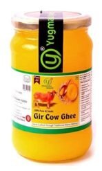 Yugmantra Organic Foods -100 % Natural Pure & Aromatic Desi Gir Cow Ghee -Traditional Churned with Bilona Method | Premium Ghee| Diet Friendly | No Added Additives | A2 Danedar Desi Ghee | Immunity Booster -650 ml Premium Glass Bottle - Fast UK Delivery