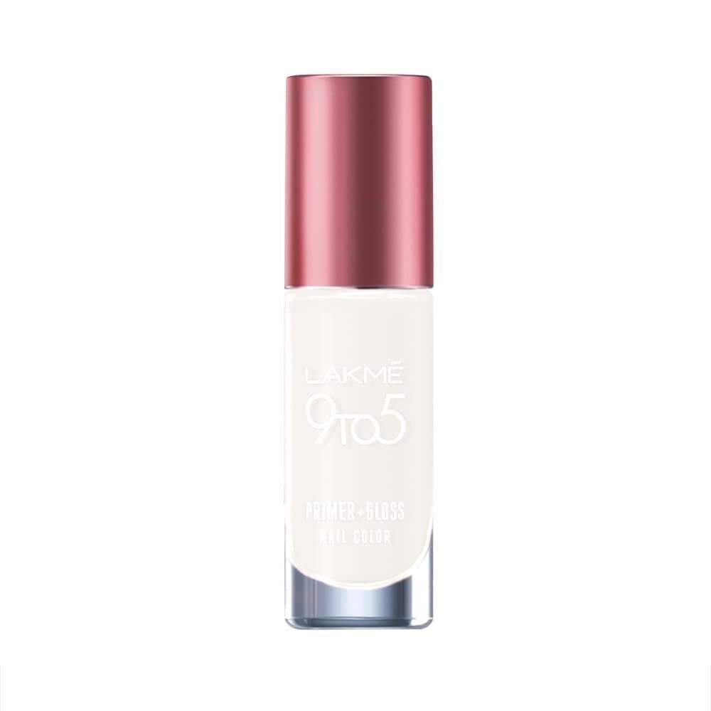 uk41UAWKA6kvL-1-1.jpg LAKME 9To5 P+G Glossy Finish Nail Color Marble White 6Ml - Fast UK Delivery - Image 1