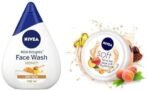 Nivea Soft Light Moisturizer Cream, Playful Peach, With Vitamin E & Jojoba Oil For Face, H&s & Body 100 Ml&Nivea Women Face Wash For Dry Skin, Milk Delights Honey, 100ml - Fast UK Delivery - Image 2