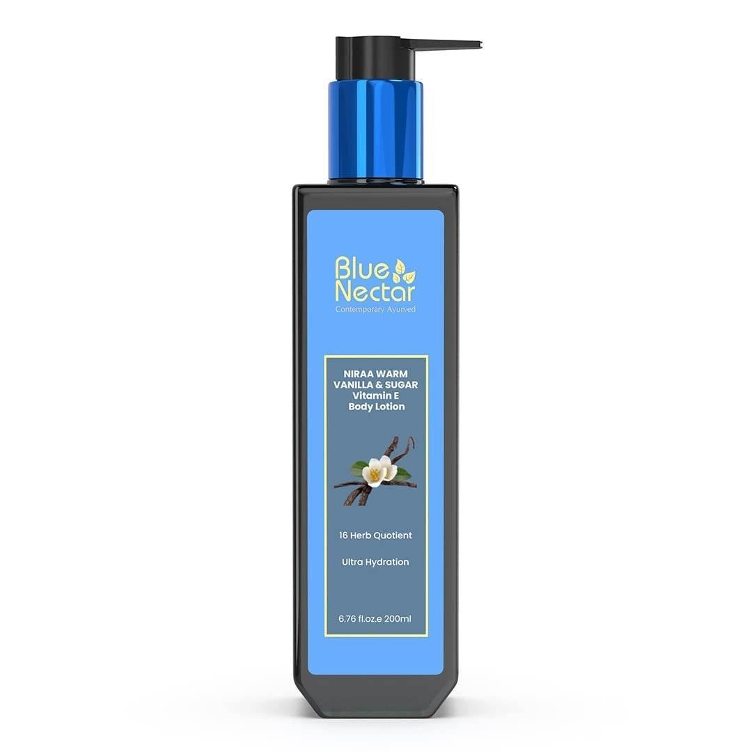 uk41UDpFVHz5L-1.jpg Blue Nectar Ultra Hydrating Warm Vanilla Body Lotion for Dry Skin and Oily Skin with Plant Based Vitamin E | Natural Body Butter | Winter Body Lotion | Deep Moisturizer for Face and Body | (16 Herbs, 200 ml) - Fast UK Delivery - Image 1