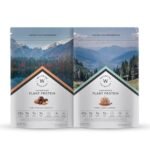 Wellbeing Nutrition Organic Vegan Plant Protein Isolate Powder | 22g Protein, 5g BCAA European Pea & Brown Rice Protein | Superfoods, Fiber for Muscle Growth | Dark Chocolate & French Vanilla Combo