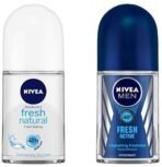 Nivea Deodorant Roll On, Fresh Natural for Men, 50ml And Deodorant Roll-On, Fresh Active Original for Men, 50ml - Fast UK Delivery - Image 2