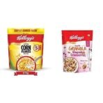 Kellogg's Combo, Kellogg's Corn Flakes Original, Breakfast Cereal, 875gms Pack and Kellogg's Crunchy Granola Almonds and Cranberries 460g - Fast UK Delivery - Image 2