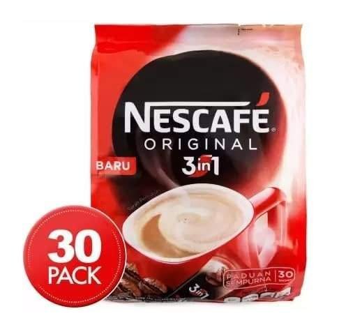 uk41UwbvHspL-1.jpg Nescafe 3 In 1 Original Soluble Coffee Instant Coffee 30 Sachets Bag 525 Gram-Packet - Fast UK Delivery - Image 1