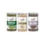Berries And Nuts Pumpkin, Sunflower & Chia Seeds Combo | Pumpkin Seeds 200 Grams, Sunflower Seeds 200 Grams & Chia Seeds 250 Grams - Fast UK Delivery - Image 2