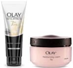 Olay Moisturising Cream, 50g & Olay Face Wash Total Effects 7 in 1 Exfoliating Cleanser, 100g - Fast UK Delivery - Image 2