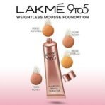 LAKME 9 To 5 Weightless Mousse Foundation Mini, Beige Vanilla (6G) | Natural Matte Finish Foundation Cream | Mousse Long Lasting Foundation, Full, All - Fast UK Delivery - Image 7