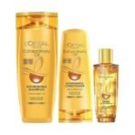 L'Oreal Paris Extraordinary Oil 3 -step Nourishing kit - Shampoo For Dry & Dull Hair (340ml) + Conditioner (180ml) + Hair Serum (30ml) - Fast UK Delivery - Image 2
