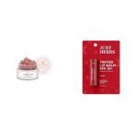 Just Herbs Ayurvedic Rose Lip Scrub For Dry & Just Herbs Tinted Lip Balm for Men and Women with SPF 20+ for Dark Lips to Lighten 4 g (Cherry) Combo - Fast UK Delivery