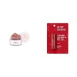 Just Herbs Ayurvedic Rose Lip Scrub For Dry & Just Herbs Tinted Lip Balm for Men and Women with SPF 20+ for Dark Lips to Lighten 4 g (Cherry) Combo - Fast UK Delivery