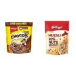 Kellogg's Chocos, High in Protein, B Vitamins, Calcium And Iron, 1.2kg Pack + Kellogg's Muesli with 20% Nuts Delight Pouch, 500 g - Fast UK Delivery - Image 2