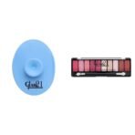 Glam 21 Silicone Face Cleanser Scrubber (Small) Shades of Trend Eyeshadow Palette 10 Highly Pigmented Shades |Smudge Free & Long-Lasting 13.5gm - Shade -04 - Fast UK Delivery