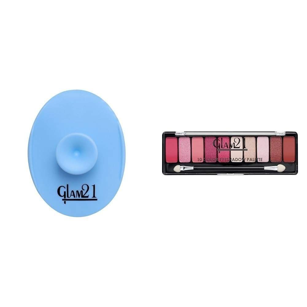 uk41WJcLmochL-1-1.jpg Glam 21 Silicone Face Cleanser Scrubber (Small) Shades of Trend Eyeshadow Palette 10 Highly Pigmented Shades |Smudge Free & Long-Lasting 13.5gm - Shade -04 - Fast UK Delivery - Image 1