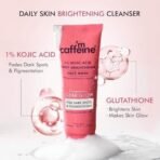 mCaffeine CLEAR GLOW 1% Kojic Acid Daily Brightening Face Wash with Glutathione For Dark Spots & Pigmentation |Brightens Skin |Face Wash For Men & Women | Non-Drying, Fragrance Free - 100ml - Fast UK Delivery - Image 5