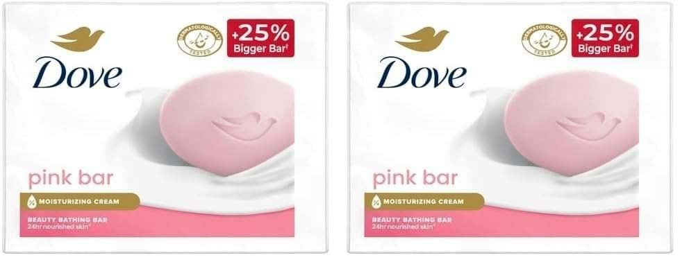 uk41WW5VO6WFL-1-1.jpg Dove Pink Beauty Bar pack of 6, 125g each for Even Toned Nourished Skin with Plant Based Cleansers and pH balanced formula - Fast UK Delivery - Image 1