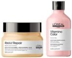 L'OREAL PROFESSIONNEL PARIS Serie Expert Vitamino Shampoo Protects Hair Colour From Fading,Adds Shine With Antioxidant Properties&Serie Expert Absolut Repair Masque 250 Gm,For Dry&Damaged Hair - Fast UK Delivery - Image 2