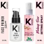 KINDED Silicone Gel Based Face Primer And Makeup Fixer Setting Spray Combo with Aloe Vera Extracts Almond & Jojoba Oil for Women Girls Dry Oily Combination All Skin Type - Primer 30 ML, Fixer 60 ML - Fast UK Delivery - Image 3