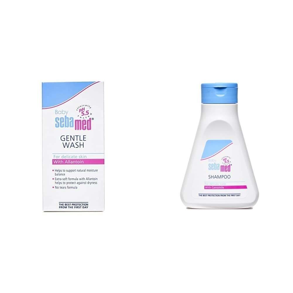 uk41X9MieM4mL-1-1.jpg SebaMed Extra Soft Baby Wash (50ml) & Baby (Children) Shampoo 150ml Combo - Fast UK Delivery - Image 1