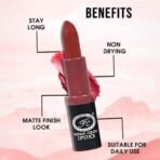 FASHION COLOUR Fabulous Satin Matte | Long Stay Upto 6 Hrs | Waterproof | Smudge Proof and Lipstick for Women | Single Swipe Application | Matte Finish | 4g | Garnet - Fast UK Delivery - Image 5