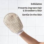 mCaffeine Exfoliating Gloves for Body Cleansing and Scrubbing | Bath Glove - made of 100% Natural Fibre | Gentle on the Skin | Sustainable, Unisex | Easy to Use - Fast UK Delivery - Image 3