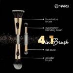 MARS 4 in 1 Travel Brush with Foundation Brush, Powder Brush, Eyeshadow Blending Brush & Flat Brush | Soft Bristles Makeup Brushes Set for Women - Fast UK Delivery - Image 4