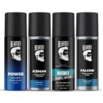 Beardo Power, Iceman, Mariner Captain Jack & Falcon Body Spray for Men (Set of 4) - Fast UK Delivery - Image 2