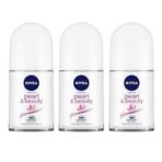 NIVEA Pearl and Beauty 50ml Deo Roll On (Pack of 3) | With Pearl Extracts & Avocado Oil| 48 H Smooth & Beautiful Underarms| 0% Alcohol | For Women - Fast UK Delivery - Image 2