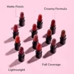 Mila Beaute 12 Creamy Matte Mini Lipstick Kit | Lip Hydrating & Light-weight | Long Lasting Lipsticks for Women | Suitable All Indian Tones | Shade - A 12g - Fast UK Delivery - Image 6