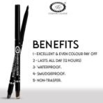FASHION COLOUR Intense Black Kajal With Smudger(0.35g) | 12 Hr Long Stay | Waterproof & Smudgeproof | One Swipe Smooth Application | 3-In-1 Kajal, Eyeliner, Smokey Eyeshadow | (Matte Black) - Fast UK Delivery - Image 7
