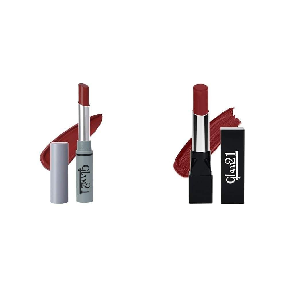 uk41Ysv6uS1aL-1-1.jpg Glam 21 Glam21 Long Lasting Non-Transfer Lipstick|Creamy Matte Formula - 2.8gm|Rouge-23 & Ultra Velvet Lipstick | Long-lasting stay on lips | Lovely matte finish | 2.5gm | Deep Red-3 - Fast UK Delivery - Image 1