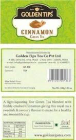Golden Tips Cinnamon Organic Green Tea for Fast Weight and Glowing Skin Loss from Darjeeling, Assam | Lemon (40 Cups), 100 g - Fast UK Delivery - Image 3