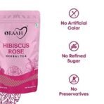 Oraah Hibiscus Rose Herbal Tea- 100gms | 100% Natural Ingredients | Calming Hibiscus & Fragrant Rose | Nourishing, Hydrating, Alleviates Stress, Promotes Better Sleep - Fast UK Delivery - Image 4