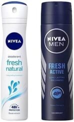 Nivea Men & Women Deodorant Spray, Fresh Active Original , 150Ml And Deodorant Spray, Fresh Natural, 150Ml, Pack Of 1 - Fast UK Delivery - Image 2