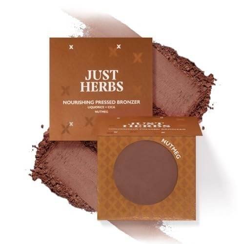uk41ZJ0IegzfL-1.jpg Just Herbs Nourishing Pressed Bronzer Liquorice + Cica for Face Makeup 3.5g (Nutmeg, 3.5) - Fast UK Delivery - Image 1