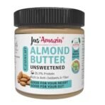 Jus' Amazin Crunchy Almond Butter - Unsweetened (200 g) | 25% Protein | Only Pure Whole Almonds | Zero Additives / Chemicals | Vegan Butter | Plant Based, Dairy Free, Keto | Clean Nutrition, 0% Chemicals - Fast UK Delivery - Image 2