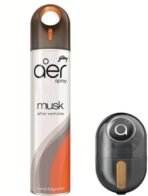 Godrej Aer Musk Room Spray (300 ML) & Car Freshener (45 Gm) Spray, Diffuser Set (2 x 172.5 ml) - Fast UK Delivery
