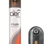 Godrej Aer Musk Room Spray (300 ML) & Car Freshener (45 Gm) Spray, Diffuser Set (2 x 172.5 ml) - Fast UK Delivery