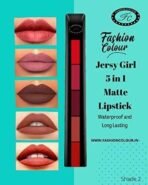 FASHION COLOUR 5-in-1 Lipstick | Long Lasting | Matte Finish| | Compact & Easy to Use | Intense Color Payoff | Non-Sticky & Non-Drying | Infused with Shea butter and Jojoba Oil to Prevent dryness | Travel Friendly | 7.5gm | (Shade 2) - Fast UK Delivery - Image 3