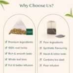 VAHDAM, Vedic Kadha Herbal Tea Bags - 50 Pyramid Tea Bags| Caffeine Free, Non-GMO, Gluten-Free | 100% Pure Herbal Tisane - Earthy & Savory | Whole Loose-Leaf Tea Bags | Resealable Ziplock Pouch - Fast UK Delivery - Image 7