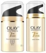 Olay Day Cream Total Effects 7 in 1 BB Cream SPF 15, 50g And Olay Night Cream Total Effects 7 in 1, Anti-Ageing Moisturiser, 50g - Fast UK Delivery - Image 2