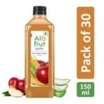 Alo frut Apple Fruit Drink with Tasty Aloevera Chunks & Juice | Goodness of Fruits and Aloevera | Ready-to-Serve Fruit Juice - 150 ml (Pack of 30) - Fast UK Delivery - Image 3