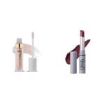 Glam 21 Lip Plumper With Hyaluronic Acid | Lightweight Glossy Finish Plump Lips | 04 Nude Shimmer - 5 Gm & Long Lasting Non-Transfer Lipstick|Creamy Matte Formula - 2.8gm|Mauve Meah-13 - Fast UK Delivery