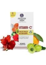 Ayouthveda Vitamin C Face Pack Powder Men & Women | Helps to reduce Pigmentation & Acne & Enhances skin Glow|Enriched with Fruits and Herbs | Makes Skin Soft & Supple (10g X 8 Sachets)(Pack Of 1) - Fast UK Delivery - Image 2