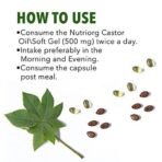 Nutriorg Castor Oil Capsules 60 Softgels Bottle | For Constipation Relief, Skin & Hair Care, Detoxification, Immunity Booster | Ricinus Communis Seed Oil for Women & Men - Fast UK Delivery - Image 6