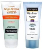 Neutrogena Oil Free Acne Wash Pink-Grapefruit Cleanser, Pink, 175 ml & Neutrogena Sunscreen SPF 50+ - 80.0 grams Oil - Fast UK Delivery - Image 2