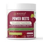 Rooted Actives Power Beets (250 g) - Organic Beet root powder with L arginine, L Carnitine, BCAA, Reservatrol & Stevia | Heart, Endurance, Nitric oxide booster| Beets Powder Supplement & Pre Workout - Fast UK Delivery