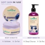 mCaffeine Blueberry Blast Detan & Cleanse Duo for Glowing Skin| Deep Cleanses, Exfoliates, Nourishes| Blueberry Body Wash - 300ml & Bluberry Scrub - 175 g | Fruity Blueberry Aroma for Men & Women - Fast UK Delivery - Image 5