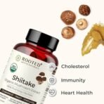 Rooted Shiitake Mushroom 60 Capsules 500 mg | Supports Healthy Cholesterol & Helps BP Levels |Immunity, Heart, Skin & Hair Health & Weight Control - Fast UK Delivery - Image 3